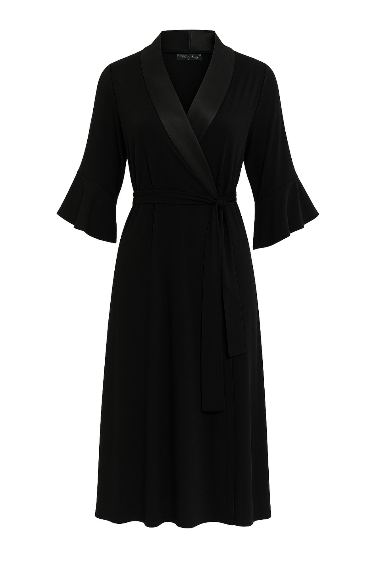 Kurzer Wickelmantel mit Volantärmel 