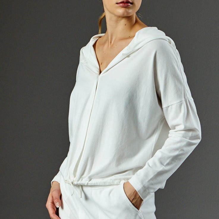 Fuerstenberg-Fashion-Jacke-Sweatjacke-Sport-Sportkleidung-Loungskleidung-Kapuze-Athleisure-Activewear-Weiss-Perlweiss-Unifarben-Basic-51346335-51346368-7 Jacket