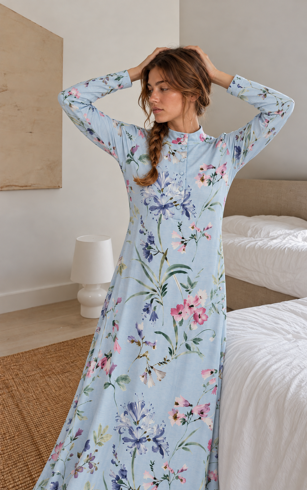 Longshirt mit Knopfleiste