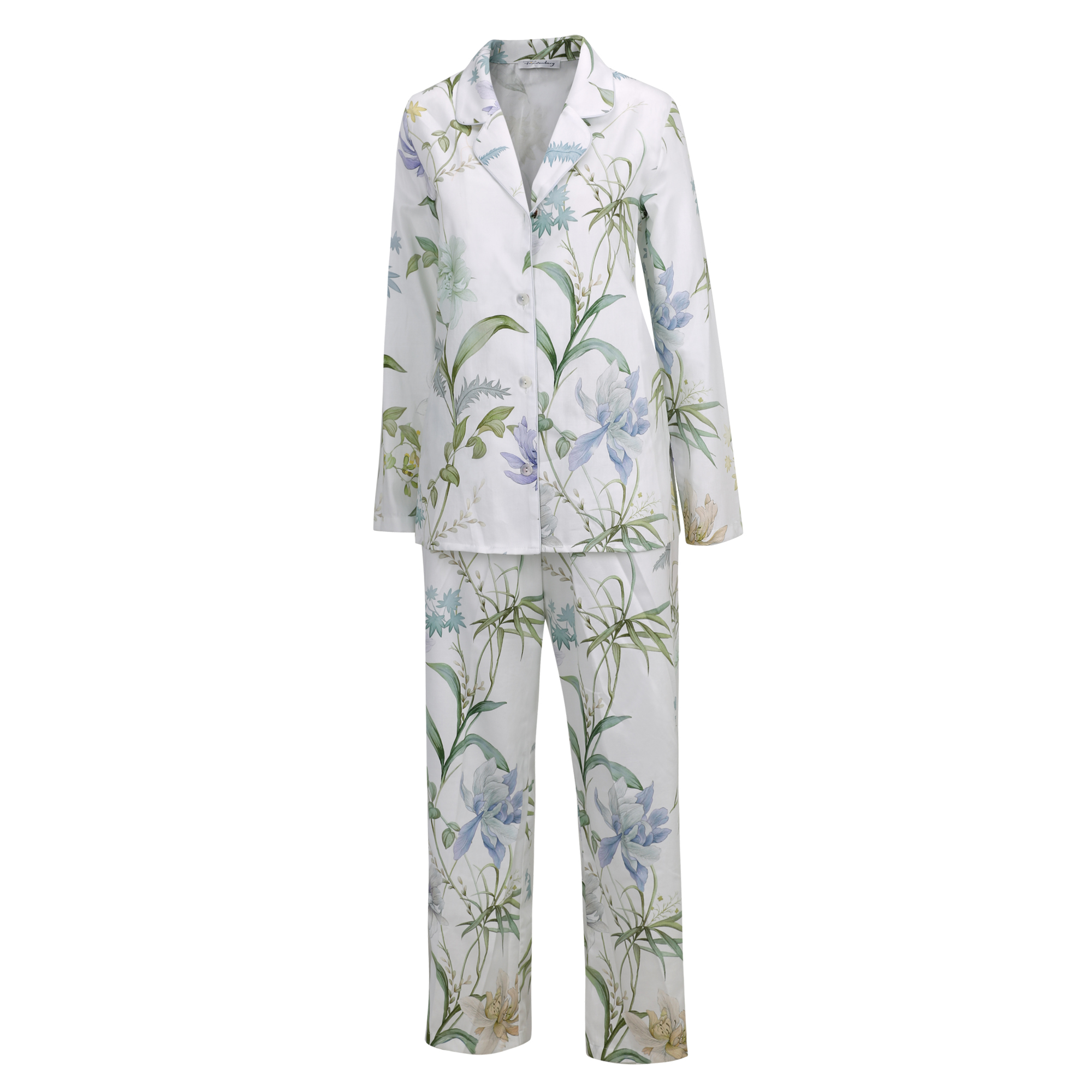 Pyjama-schlafanzug-floral-blumen-weiss-gelb-gruen-fuerstenberg-42313871-3